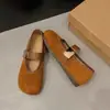 Zapatos Mary Jane planos estilo francés para mujer, nuevo modelo de verano 2026, adecuados para combinar con faldas, mocasines de suela blanda, bailarinas poco profundas de punta cuadrada