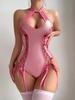 Pijamas Sexys Sexy Transfronterizos Europeos y Americanos para Mujer, Tirantes de Fiesta de Tentación, Monos Calados, Hotties de Club Nocturno, Uniformes Apasionados
