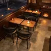 Mesa y Sillas de Bistró Modernas Recomendaciones Combinación de Cabinas Limpias Barra Arte de Hierro Sillas de Madera Maciza Mesas Barra KTV