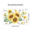 Pegatinas de Pared Autoadhesivas de Flores de Girasol Pastorales de Verano Dibujos Animados Acuarela Decoración para Dormitorio Sala de Estar Pegatinas Br64640