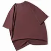 Camiseta Básica Unisex de Algodón Puro Pesado, Color Sólido, Cuello Redondo, Manga Corta, Oversize Holgada, Hombro Caído, Venta al por Mayor, 300g