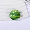 Nuevo Broche Redondo de Metal Estilo Nacional Chino Paisaje Azul-Verde Grulla Pintura al Óleo Paisaje Pin Accesorio para Bolso Pequeño Regalo
