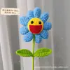 Acabado girassol feito à mão cabaça de açúcar coelho buquê crochê de lã dia do professor presente de formatura flor eterna
