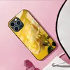 Adecuado para funda de vidrio templado Apple 15, 17PROMAX flor rosa amarilla 14 cubierta protectora, iPhone 16