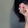 Aguja de Plata Oro Real de 18k Chapado en Oro Pendientes de Borla Flor de Aguja de Plata Exquisitos Ligeros de Lujo de Gama Alta Clavos de Oreja Pendientes Elegantes para Mujeres
