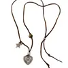 Collar Retro de Cuerda Tejida con Estrella de Metal Corazón Espina de Pescado Geométrico Cadena para Suéter de Alto Nivel Personalizado Accesorio de Collar de Nicho