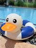 Anillo Inflable de Natación Espeso de Pato Cabeza Grande Rayado Simple para Bebé, Celebridad de Internet Pareja Shinohara, Anillo de Natación para Niños, Anillo Flotador para Axilas para Niños
