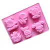 Atacado em Estoque Molde de Silicone para Bolo 6 Peças 12 Signos, Molde para Chocolate e Sabão, Molde para Gelatina, Molde para Gesso de Aromaterapia Desenho Animado