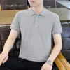 Camisa Polo de Algodão Fino 210g Cor Sólida para Homens, Manga Curta, Polo para Casais, Casual de Negócios Manga Curta, Compra em Grupo