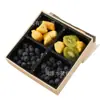 Lanches de Frutas Secas para Uso Diário Caixa de Madeira Descartável com Quatro Compartimentos, Marmita de Madeira Multiuso com Tampa Transparente, Compartimentalização de Alimentos para Lojas
