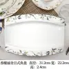 Prato, travessa, prato de jantar redondo para casa, louça de porcelana óssea, prato grande de 7 polegadas, prato quadrado de cerâmica, prato para peixe, prato de porcelana estilo chinês