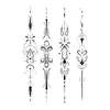 Artículo Popular Transfronterizo: Pegatina de Tatuaje Temporal Simple Floral Sol, Luna y Estrella Tira de Columna Vertebral Baja Cintura Multipatrón Tatuaje Tótem Línea de Dedos