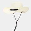 Sombrero de paja de ala ancha estilo occidental con cinturón decorativo para hombre y mujer, sombrero para el sol de viaje al aire libre de primavera y verano
