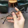 Nuevas Gafas Sin Montura Artísticas de Moda Retro Unisex Marco de Gafas Ultraligero Adecuado para Lentes Graduados Marco de Titanio Luz Antiazul