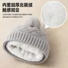 Gorro de Lana Tejido con Patrón de Diamantes de Sarja Nuevo Europeo y Americano con Forro de Felpa Engrosado Protección contra el Frío Simple Versátil para Esquiar Gorro de Mujer