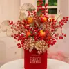Set de Decoración de Cubo de Bendición de Año Nuevo, Hortensia de Fruta de la Fortuna, Decoración de Cubo de Bendición para Sala de Estar Regalo, Esencial para Venta al por Mayor