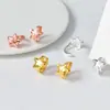 Puños para Oreja de Estrella de Cinco Puntas Hielo Triturado de Plata de Ley S925 Nalan, Pendientes de Diseño de Nicho Estilo Ins Exquisitos y Simples M08321