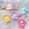 Concha de perla ~ linda caricatura pegamento de crema funda para teléfono móvil accesorios de resina cadena para teléfono móvil colgante joyería diy hecha a mano