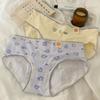 Ropa interior de algodón puro para bebé, clase A, para mujer, entrepierna antibacteriana, longitud extendida, adecuada para todas las estaciones, estilo femenino, cintura media, estampado floral japonés