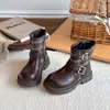 2026 Nuevas Botas Martin para Niños Estilo Británico Botas de Cuero Patchwork para Niños y Niñas Antideslizantes de Media Caña Botas Cortas Otoño e Invierno