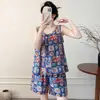 Pijama de Verano Delgado sin Mangas para Mujer de Algodón y Seda para Madres de Mediana Edad y Mayores Conjunto de Hogar de Rayón Se Puede Usar Afuera