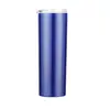 Taza recta delgada para coche de 20 oz de acero inoxidable 304 transfronteriza, aislamiento para frío, con popote, taza para agua
