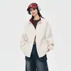 Jaqueta de Cor Bloco Nova Cor de Primavera e Outono com Gola Alta Unissex Marca Trendy ins Jovem Bonito Versátil Casaco Dopamina