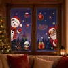 Decoraciones navideñas casa de nieve creativa bola de cristal pegatinas electrostáticas ambiente acogedor copo de nieve Papá Noel pegatinas de cristal