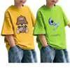 Camiseta de Manga Corta para Niños 2026 Nuevo Modelo para Niños Mayores, Estilo Delgado de Verano, Top de Verano de Manga Media para Niños, Camiseta Moderna de Algodón Puro
