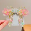 Horquilla Antigua para Niñas Ropa China Antigua Accesorios para el Cabello con Borla Linda Horquilla de Mariposa y Flor Accesorios para Falda Cara de Caballo Tocado