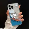 Ins Funda Divertida de Tabla de Surf de Snoopy para Teléfono Apple iPhone15pro Transparente TPU Suave Funda Anticaída