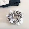 Anillo de Pelo de Bola con Lazo Borde de Encaje Rayado Fresco Azul y Blanco Anillo de Pelo Payon Estilo Coreano Suave para Mujer Cuerda de Pelo de Bola Todo-partido Accesorios para el Cabello