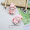 Traje de Conejito Rosa de Dibujos Animados Accesorios de Resina para Niña Pasador Hecho a Mano DIY Accesorios para Joyería de Agujero en Zapatos de Goma para Teléfono Móvil Pegamento de Crema