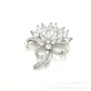 Broche Flor de Circonita Microincrustada Flor de Diamante Completo Broche Flor de Ramillete Accesorios de Decoración para Bufanda de Seda y Abrigo Anti-deslizamiento