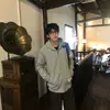 Sudadera con capucha de tres rayas estilo americano, unisex, holgada, prenda exterior gris, top casual y versátil