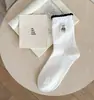 Calcetines lindos para mujer hasta la pantorrilla, algodón peinado, sin costuras, diseño de cachorro de caricatura, estilo largo de otoño, calcetines de volantes de moda estilo ins