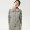 Cardigã de malha de cashmere feminino, estilo curto para outono, com gola de pelo sintético removível, nova moda 2026, jaqueta de lapela versátil