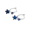Nuevos Pendientes Azules con Estrellas Elegantes para Mujer, Lujo Ligero, Frescos y Dulces, Versátiles, Modernos, Pendientes Pequeños para Transmisión en Vivo