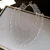 Collar de Encaje con Borlas de Cuentas de Cristal de Moda Diseño Personalizado Sentido del Temperamento Cadena para Clavícula Lujo Ligero Sensación de Alta Calidad Accesorio para el Cuello Venta al por Mayor