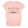 Maestra de jardín de infantes Amazon eBay estación independiente moda versátil camiseta de mujer de cuello redondo manga corta