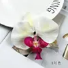 Flores Artificiales de Orquídea Phalaenopsis Floristería DIY Recuerdo de Boda Adorno Pequeño Pasador Decorativo Tocado Accesorio para Fotografía