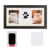 Porta-Retrato de Mão e Pé de Bebê Transfronteiriço Porta-Retrato de Madeira Comemorativo com Argila de Pegada de Patas de Gato e Cachorro Pet Suporte de Exibição