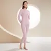 2023 nueva ropa interior térmica de cuello alto para mujer talla grande con terciopelo grueso ropa de otoño pantalones largos con forro polar traje de invierno