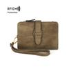 Billetera para mujer RFID nueva transfronteriza de cuero suave color puro 70% de descuento billetera corta moda cremallera hebilla monedero para mujer