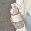 Taza de Agua Linda Kt para Niñas, Aspecto de Alta Calidad, Gran Capacidad, Vaso de Plástico con Popote Doble, Nueva Taza Portátil para Estudiantes 2026