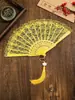 Abanico de Encaje Retro Europeo para Mujer Verano Abanico de Orquídea Accesorios para Fotografía de Danza Performance Abanico Plegable