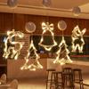 Luces Navideñas LED Muñeco de Nieve Árbol de Navidad Campana Estrella de Cinco Puntas Luz de Estrella para Ventana de Habitación Festiva Luz con Ventosa
