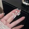 Pendientes de Plata con Pave Francés y Borla de Estrella Completa Aguja de Plata 2026 Nuevo Artículo Caliente Pendientes de Botón de Alta Gama Únicos Pendientes de Doble Uso