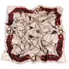 Lenço Quadrado de Cetim 90cm Atacado Transfronteiriço, Cetim Estampado Fino de Seda Artificial Lenço de Cabeça Versátil Tendência