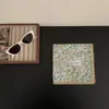 ¡Pequeña literatura y arte gris! Pañuelo Cuadrado Pequeño de Algodón Estampado Azul y Rojo Vintage Estilo Coreano Pañuelo Versátil de Alta Calidad